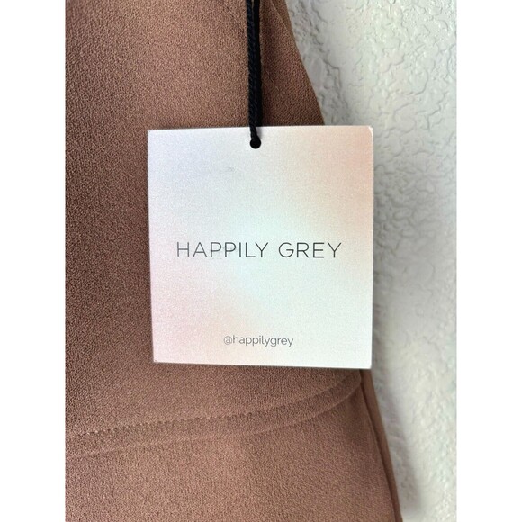 NWT Happily Grey Paperbag Trouser Shorts Pockets Stretch Chocolate‎ Brown LARGE - Picture 7 of 8